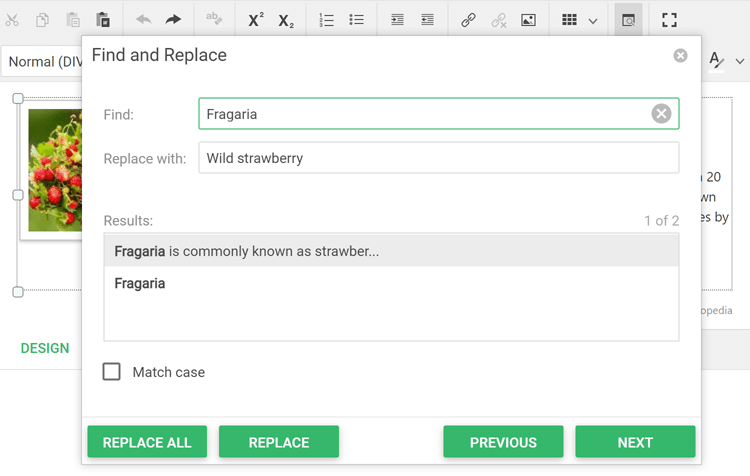 Find and Replace - ASP.NET HTML Editor | DevExpress