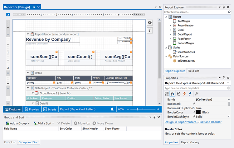 Visual Studio Report Designer - DevExpress Reporting