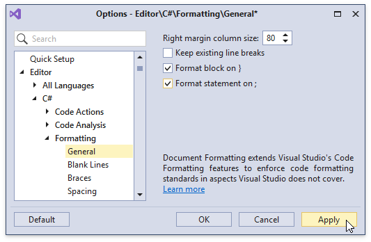 Auto Format Code - DevExpress | CodeRush