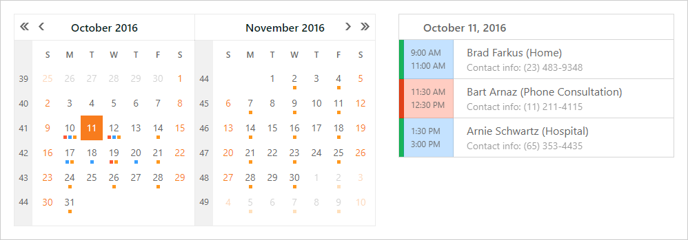 ASP.NET Web Forms and MVC Scheduler - Date Highlighting | DevExpress