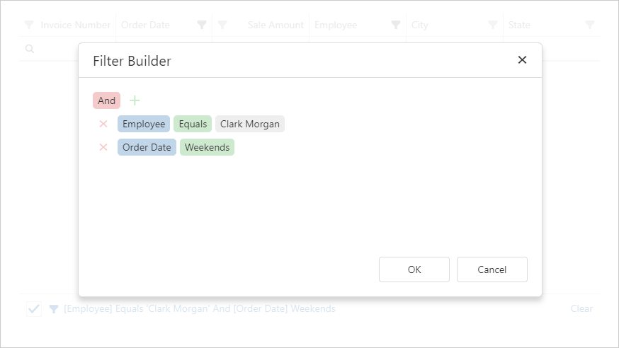 DevExtreme Data Grid - Integrated Filter Builder