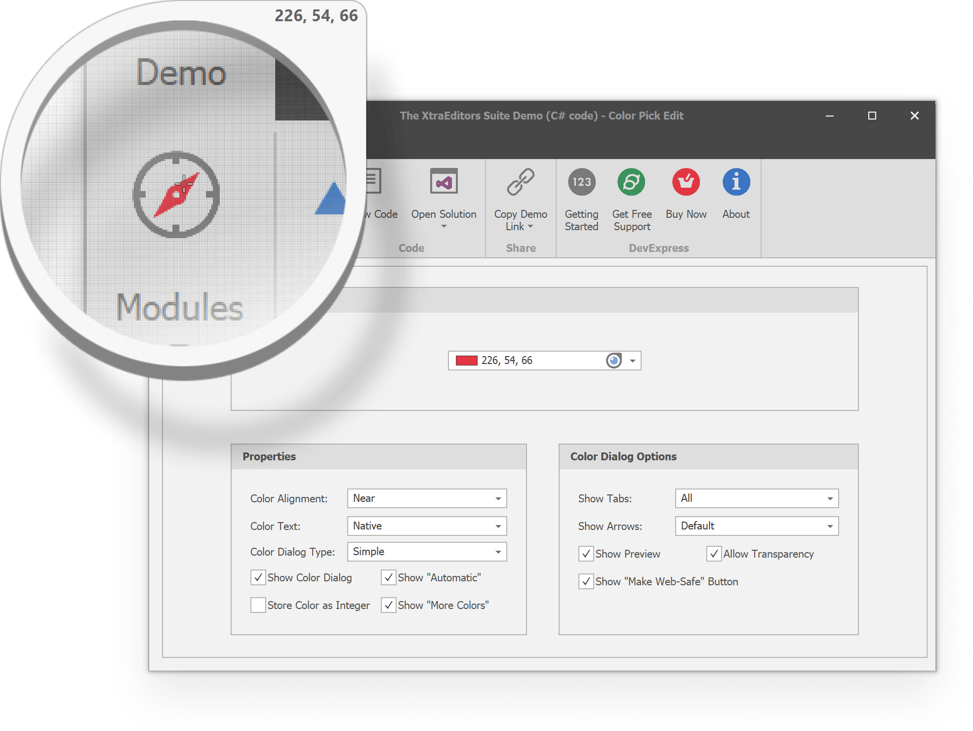 Color Pick Editors - Magnifier Dialog | DevExpress