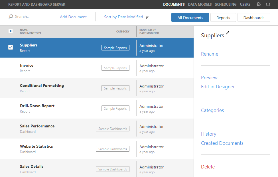 Report Server - A New Administrative Panel UI | DevExpress