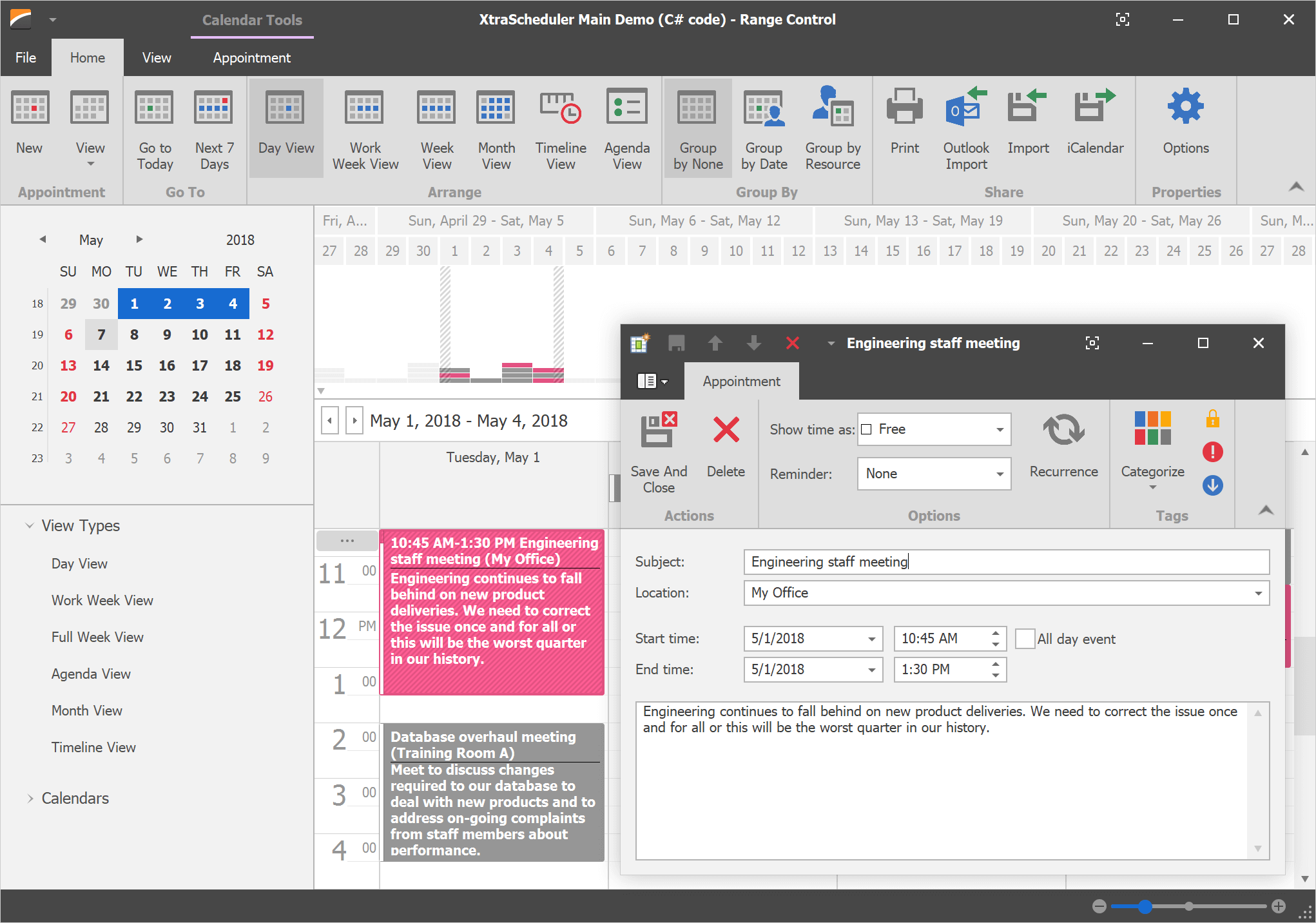 WinForms Scheduler - Vector Icons UI | DevExpress