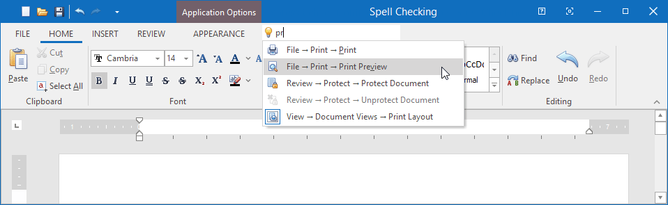 VCL Ribbon and Toolbars - Search Toolbar Navigation Paths, DevExpress