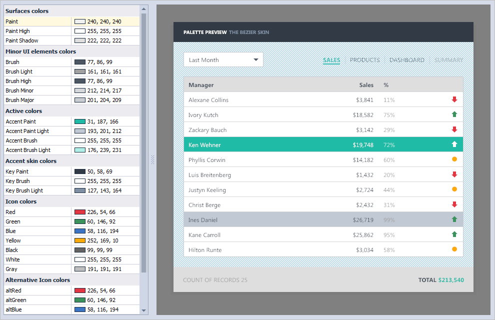 Project Settings Palette Editor