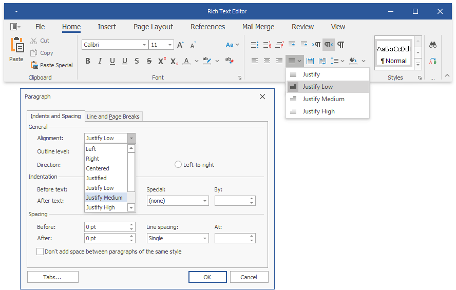 WinForms Rich Text Editor - RTL Enhancements, DevExpress