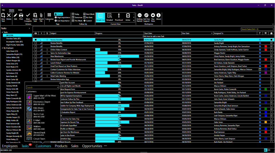 WPF High-Contrast Theme - DevExpress