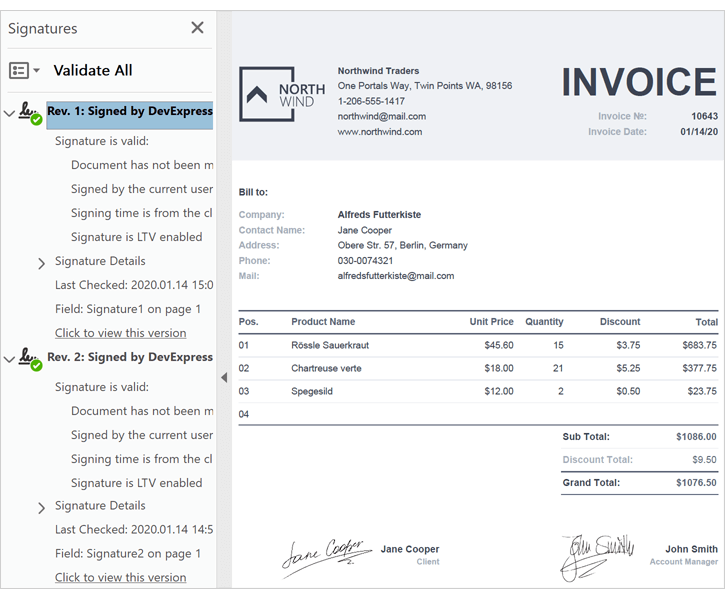 Multiple Document Signatures - Office File API | DevExpress