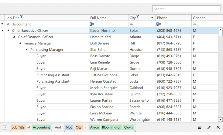 Filter Panel - WPF Data Grid, TreeList | DevExpress