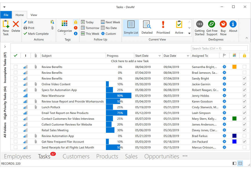 Windows 10 Light Default Theme - WPF UI Controls | DevExpress