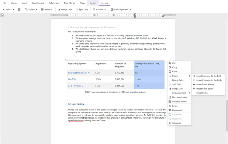 Tables - Blazor Rich Text Editor | DevExpress