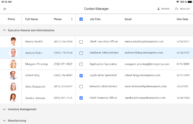 Data Grid for .NET MAUI, DevExpress