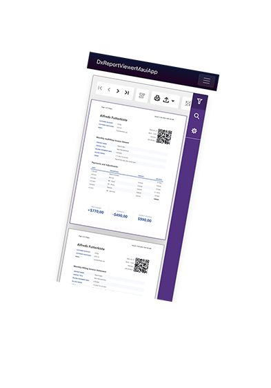 Embedded Reports for Mobile - .NET MAUI, DevExpress