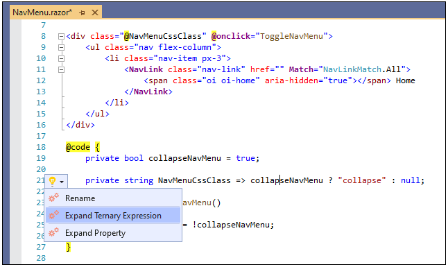 Refactorings and Code Providers for Blazor - CodeRush | DevExpress