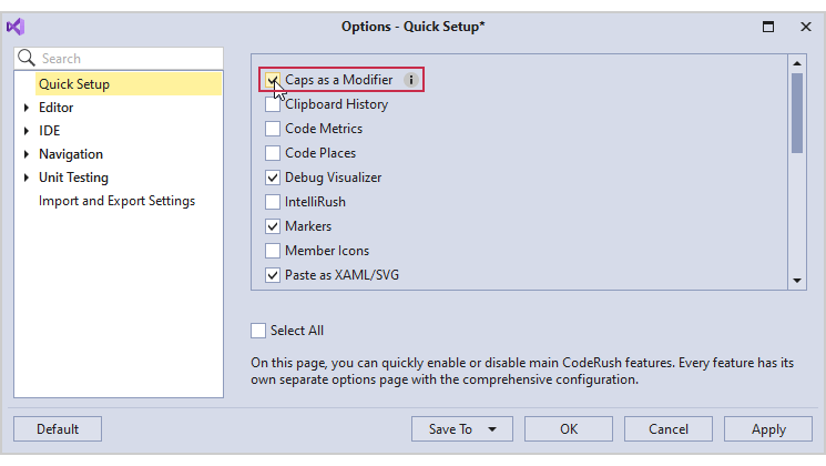 Caps as a Shortcut Modifier - What's New in CodeRush | DevExpress