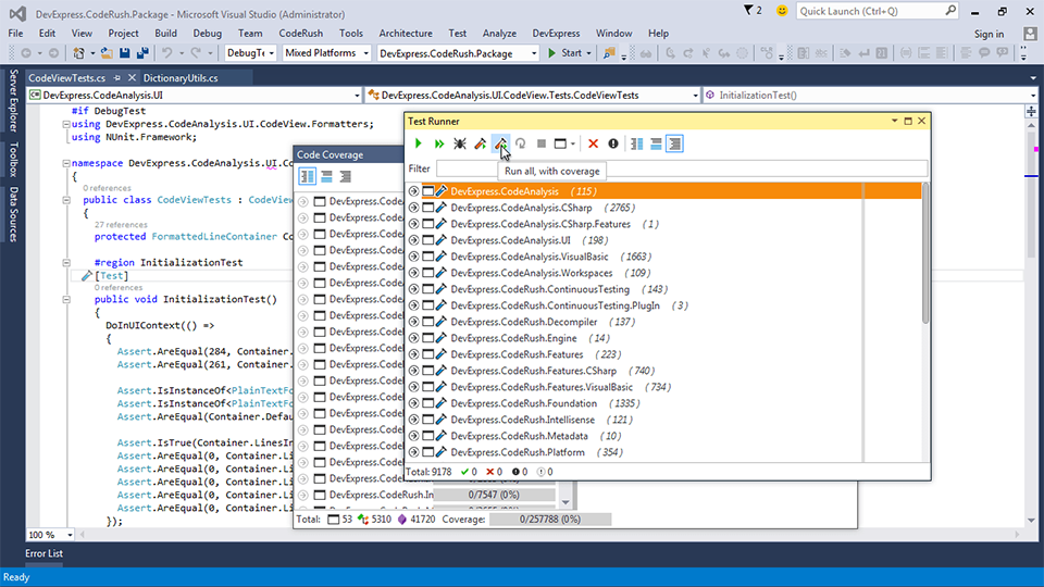 CodeRush Unit Test Runner