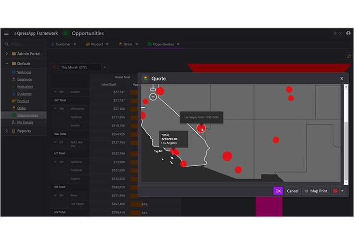 Maps - Outlook Inspired App, XAF Blazor | DevExpress