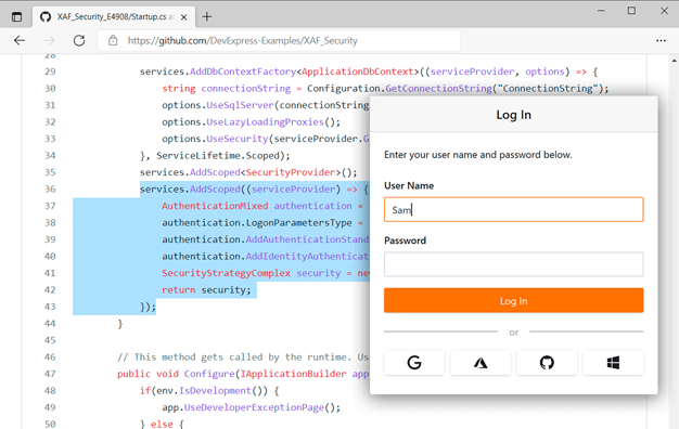 Authentication - XAF Security System, DevExpress