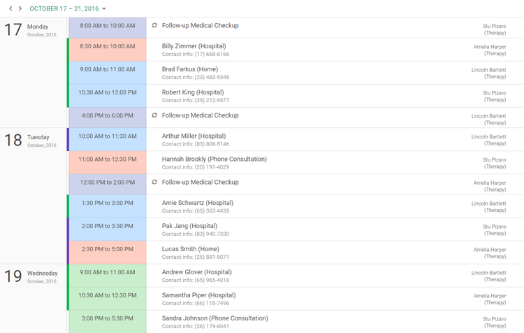 Agenda View - ASP.NET Scheduler Control | DevExpress