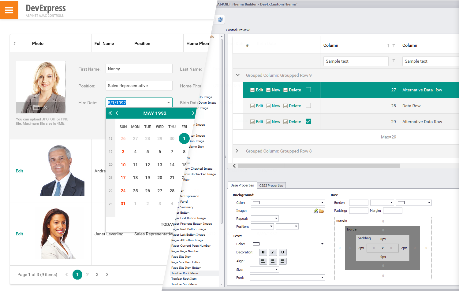 DevExpress Theme Editor Application for ASP.NET Web Forms Controls