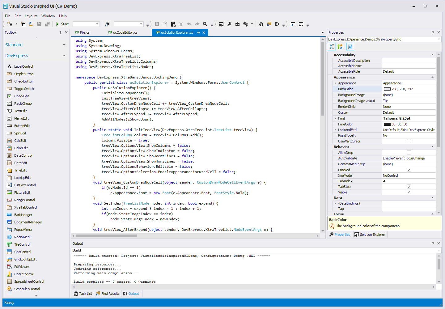 WinForms Application with Dock Panels