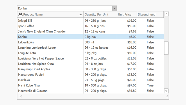 WinForms Lookup Edit