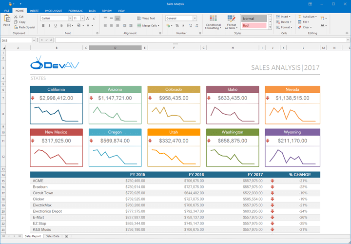 Excel-Inspired Spreadsheet Control