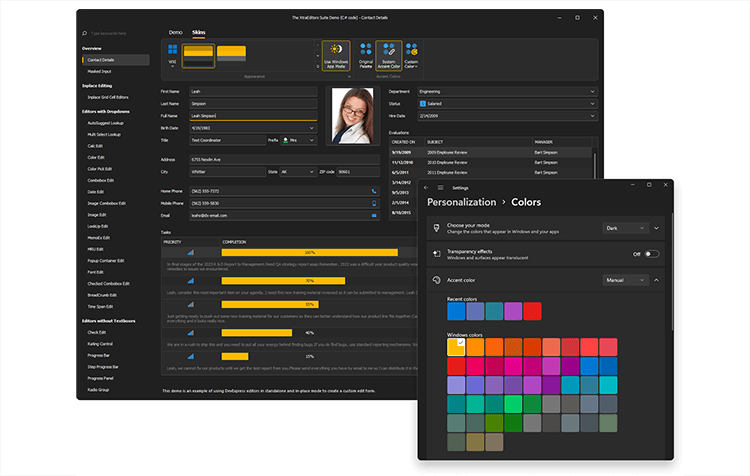 Default App Mode in Windows OS - Themes for DevExpress WinForms Controls