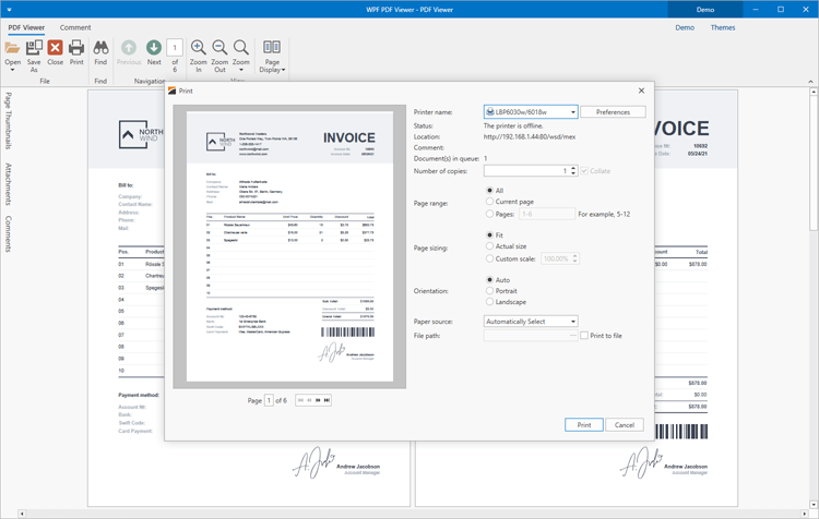 Printing - WPF PDF Viewer | DevExpress