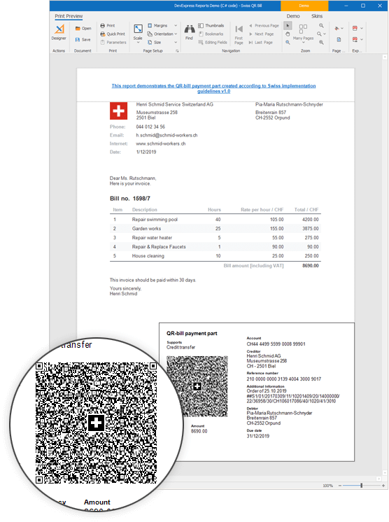 Bar Code - QR Code Enhancements, DevExpress .NET Reporting