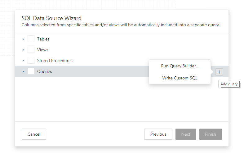 Data Models - Custom SQL Query Support