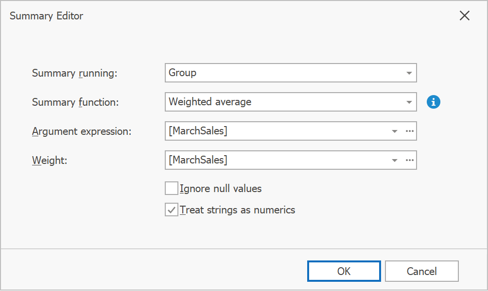 New Summary Editor