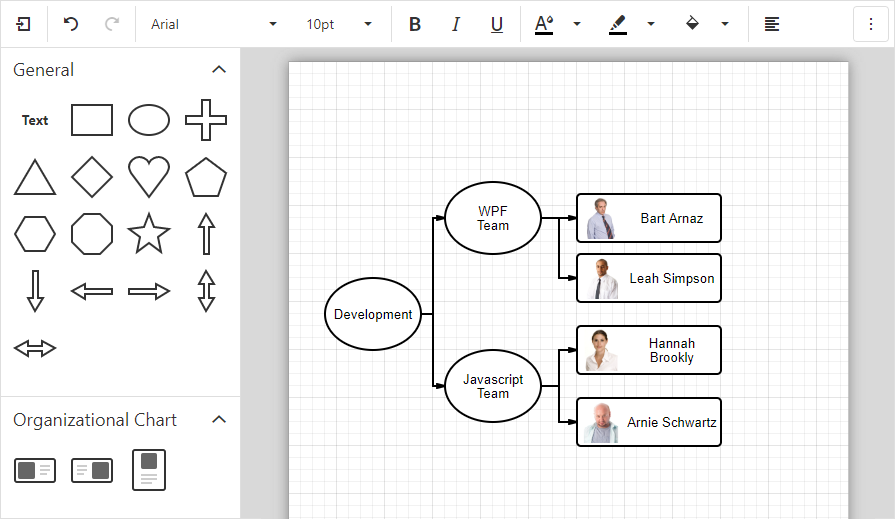 Images within Shapes - ASP.NET Core Diagram, DevExpress