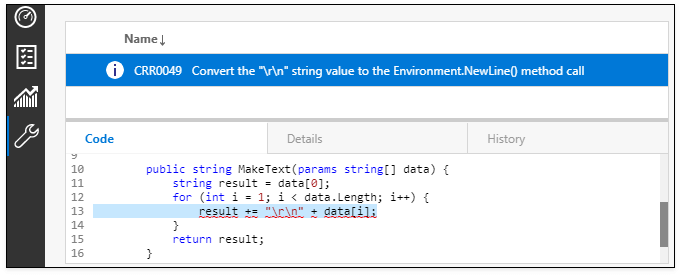 Code Analysis Diagnostics