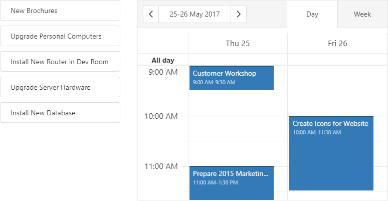 Drag and Drop - Scheduler, DevExpress