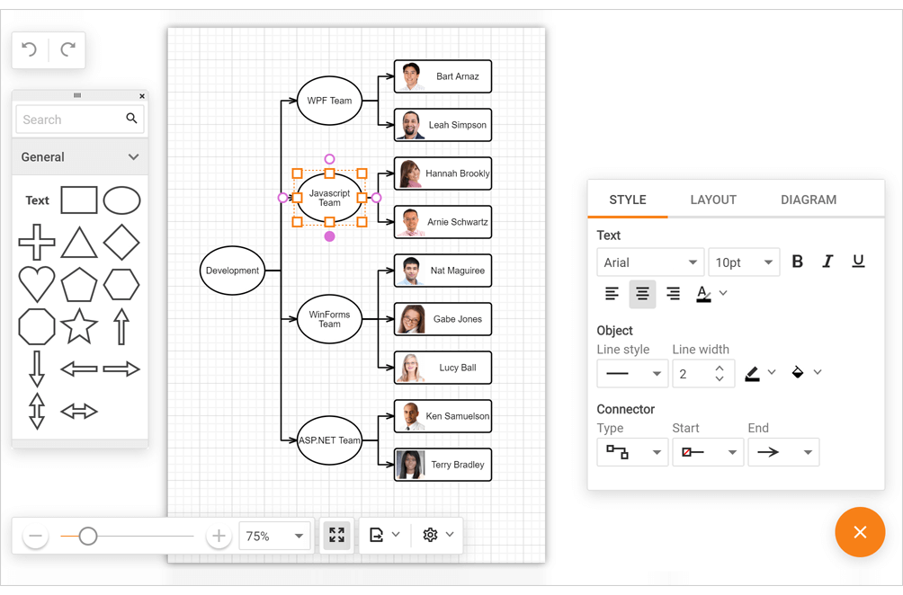 ASP.NET Web Forms Diagram Control | DevExpress