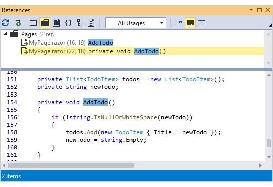 References Window - CodeRush | DevExpress