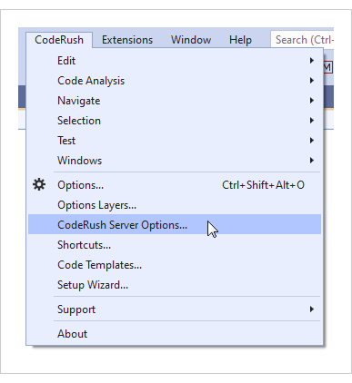 CodeRush Server Options | DevExpress