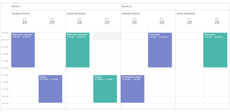 Native React Scheduler - Resources and Grouping | DevExpress