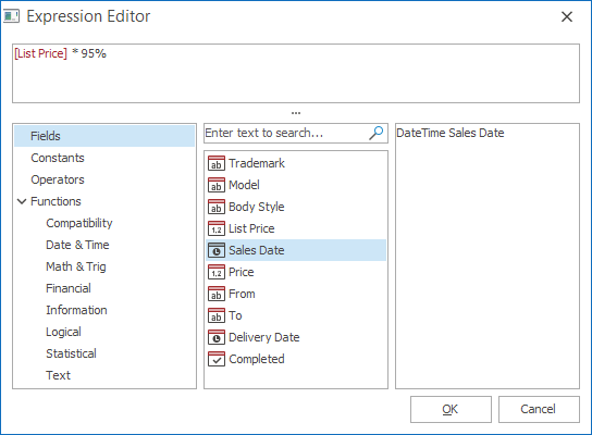 VCL Grid, TreeList, and Vertical Grid Controls - Expression Editor for Filter Operands | DevExpress