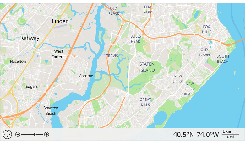 Vector Tiles - WinForms Map Control | DevExpress