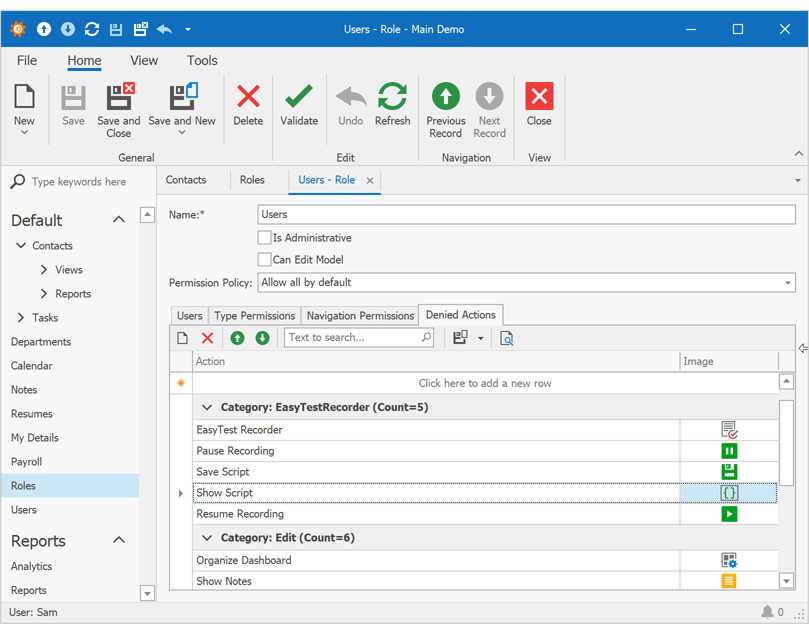 Security Permissions for Actions - XAF | DevExpress