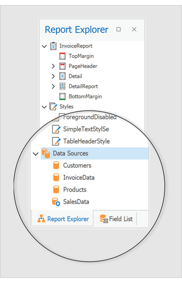 Report Explorer - Data Sources | DevExpress