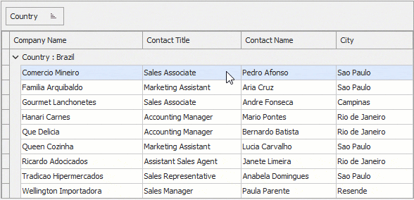 VCL Grid Control - Row Hot Track | DevExpress