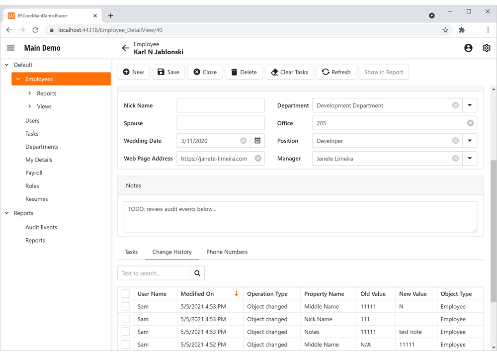 Audit Trail Module for EF Core - XAF | DevExpress