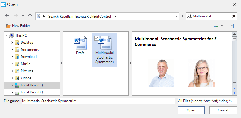 VCL Open File Dialog - Search | DevExpress