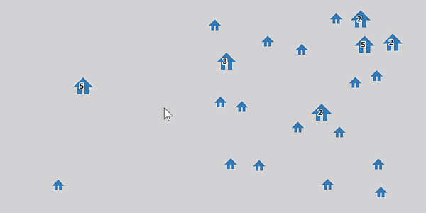 Radial Visualization for Clusters - WinForms Map Control | DevExpress