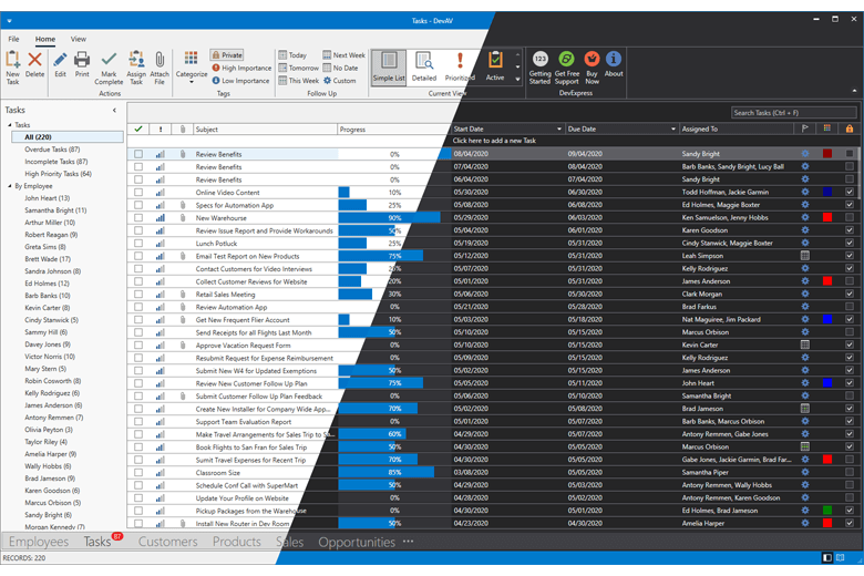 Visual Studio and Office Themes - Enhanced Contrast Palettes | DevExpress