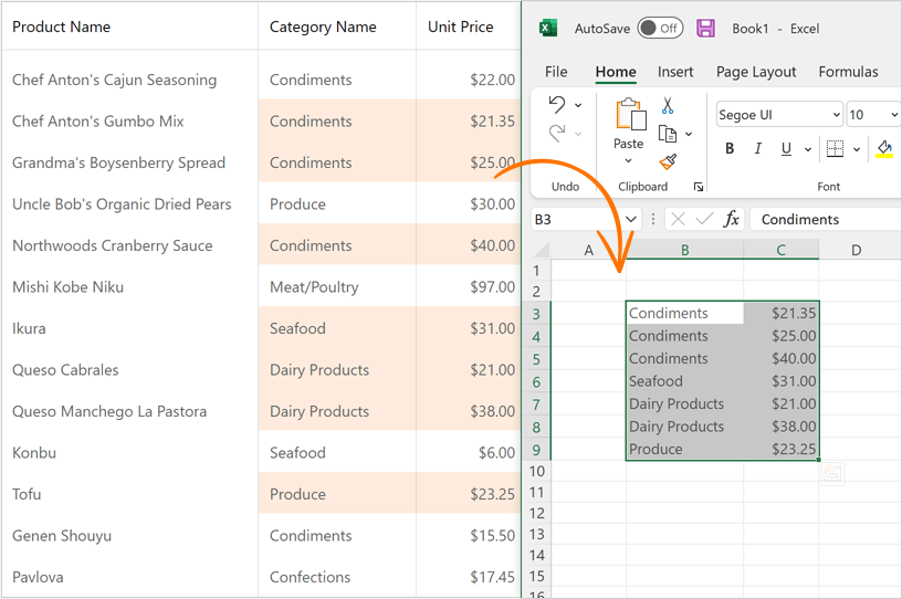 Copy/Paste Multiple Cell Values - ASP.NET GridView for Web Forms | DevExpress